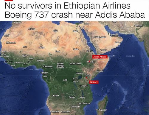“เครื่องบินตกในเอธิโอเปีย เคนย่า เอริเทรีย​ จิบูตี จีน น้ำมัน”