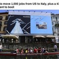 “หัวเหว่ย : ย้ายฐานและงาน 1,000 ตำแหน่งจากอเมริกาไปอิตาลี”