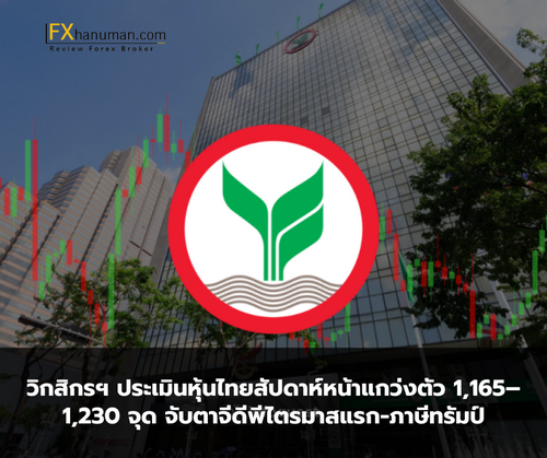 กสิกรฯ ประเมินหุ้นไทยสัปดาห์หน้าแกว่งตัว 1,165–1,230 จุด จับตาจีดีพีไตรมาสแรก-ภาษีทรัมป์