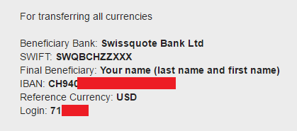 Swissquote Deposit